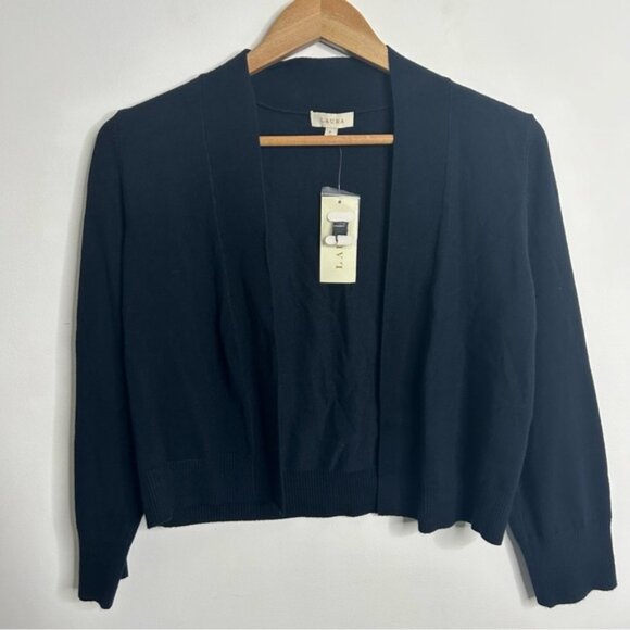 Laura Essential Open Front Bolero Cardigan Dark Navy Blue - Picture 4 of 9